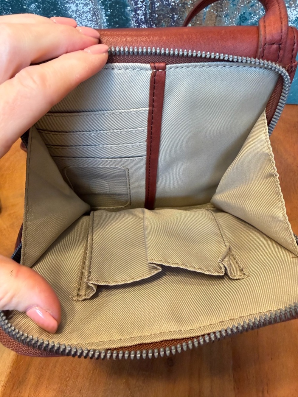 American Leather Co Old Money Brown Leather Crossbody Bag (EUC) - Picture 7 of 16